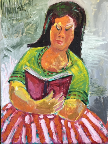 Original Gemälde "Die Lesende" Norbert Hornig